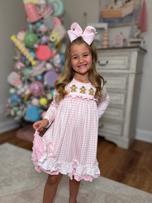 RTS - Crochet Gingham Gingerbread Girl Gown