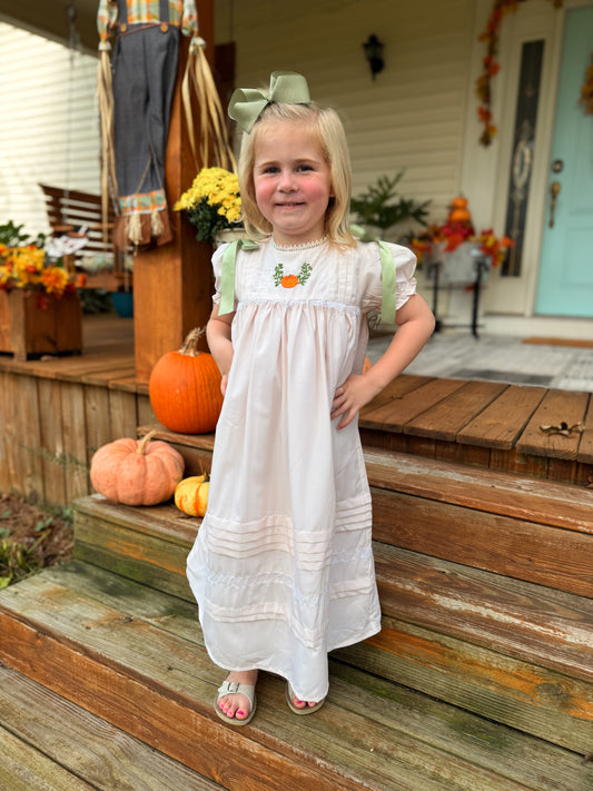 RTS - Pumpkin Heirlooms Girl Dress