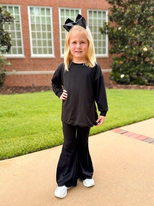 RTS - COLLEGIATE - Gameday Warm Ups Girl Pant Set - Black “NO MONO”