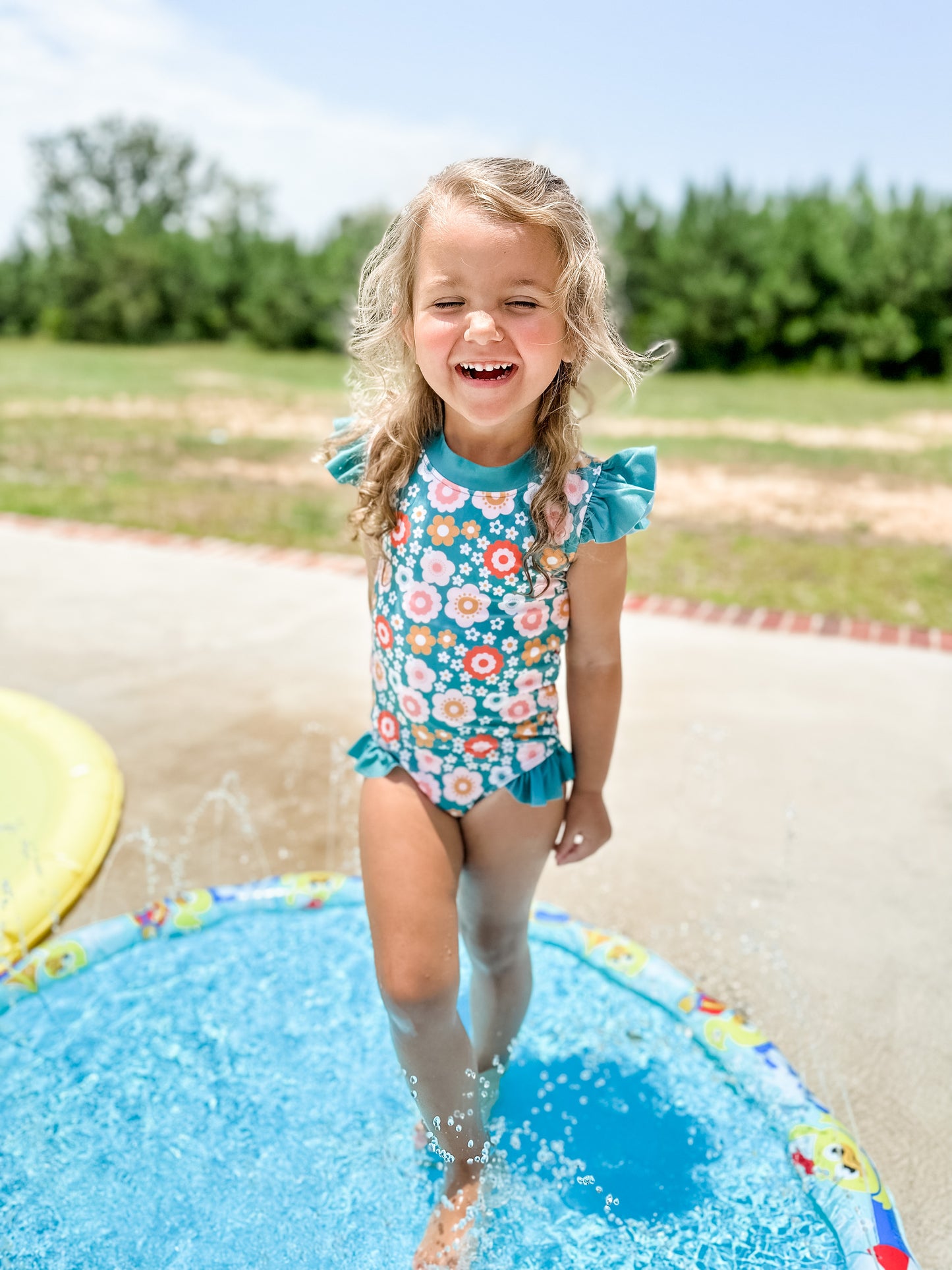RTS - Retro Family Floral Girl 1pc Swim