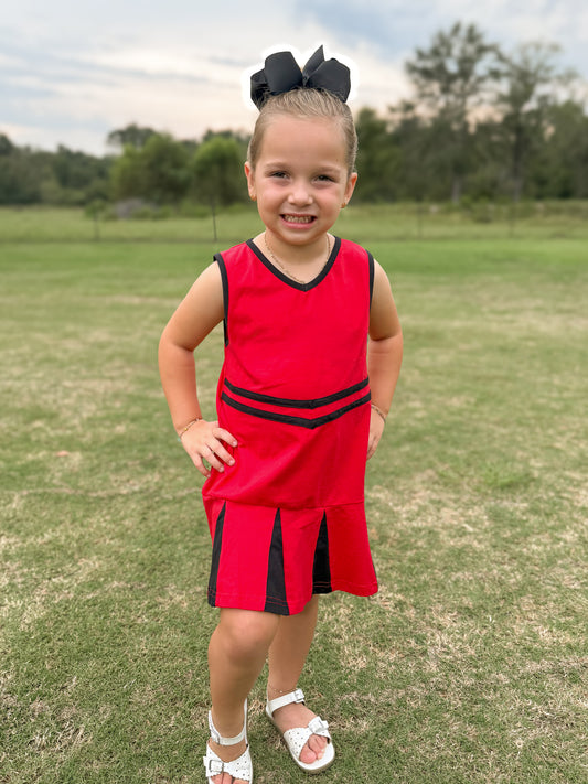 RTS - Gameday Gear Girl Dress - Red & Black - NO MONOGRAM