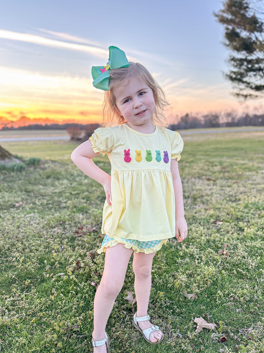 RTS - French Knot Peeps Girl Short Set