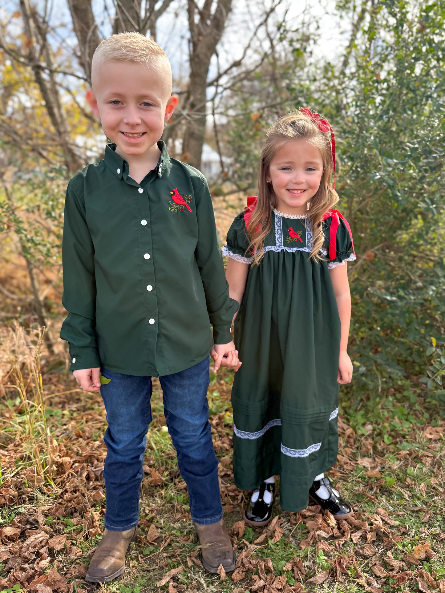 RTS - Christmas Cardinal Heirlooms Girl Dress