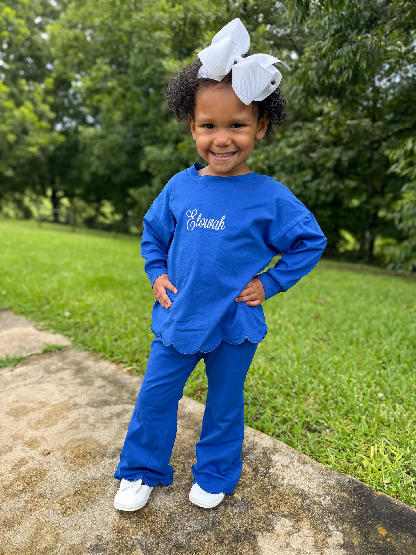 RTS - COLLEGIATE - Gameday Warm Ups Girl Pant Set - Blue “NO MONO”