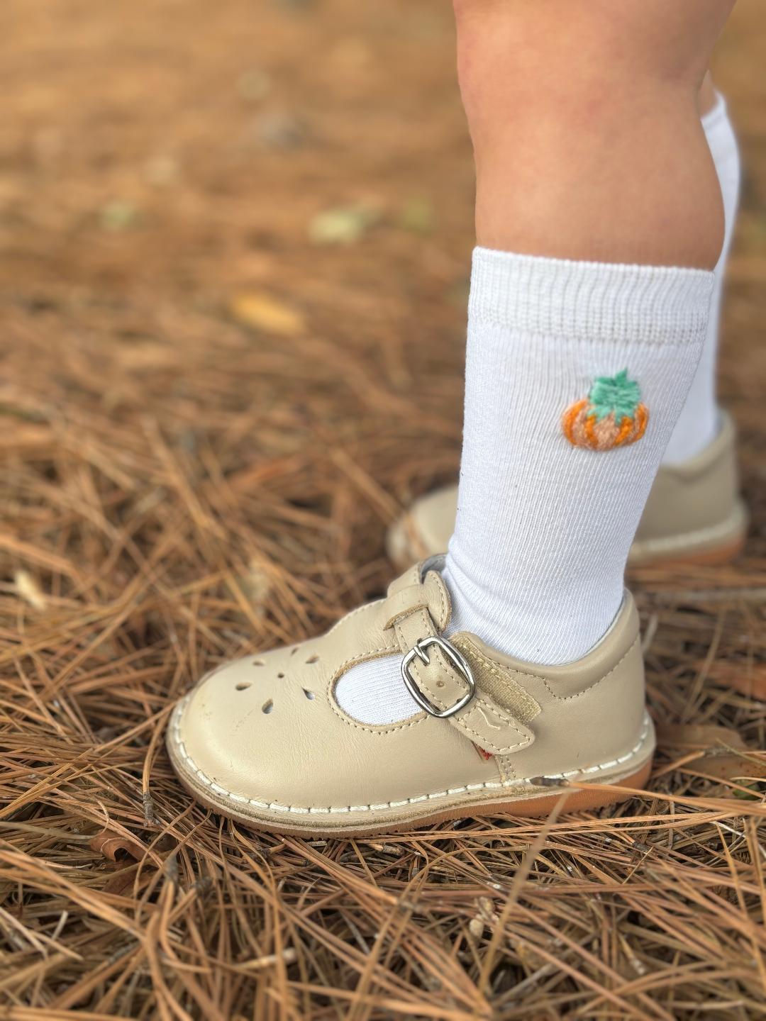 Coral & Sage Pumpkins Girl Socks