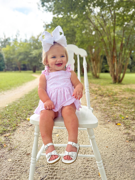 RTS - Summer 2 Girls Only - Pink Side Cut Bows Girl Diaper Set