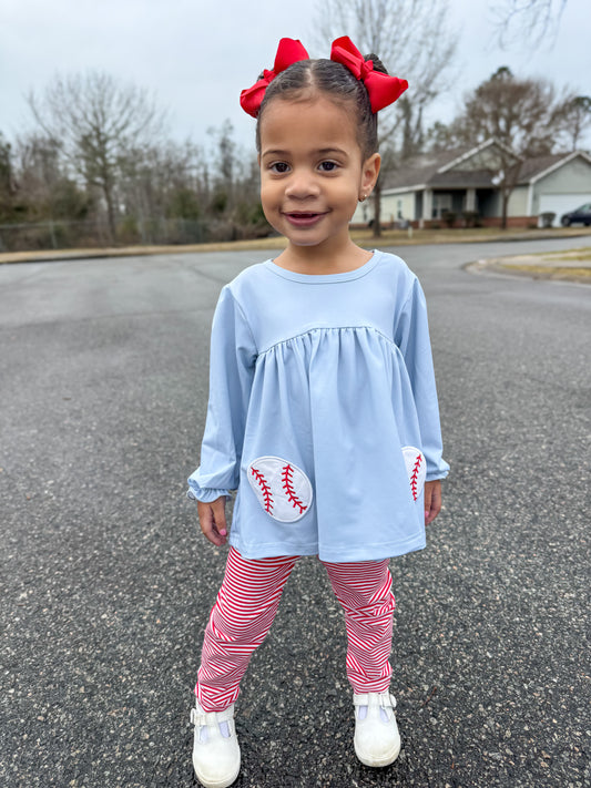 RTS - Baseball Pockets Girl Pant Set