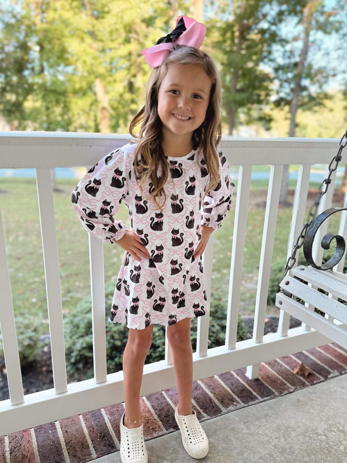 RTS - HALLOWEEN & TURKEYS - GIRLS ONLY - Scaredy Cats Girl Dress