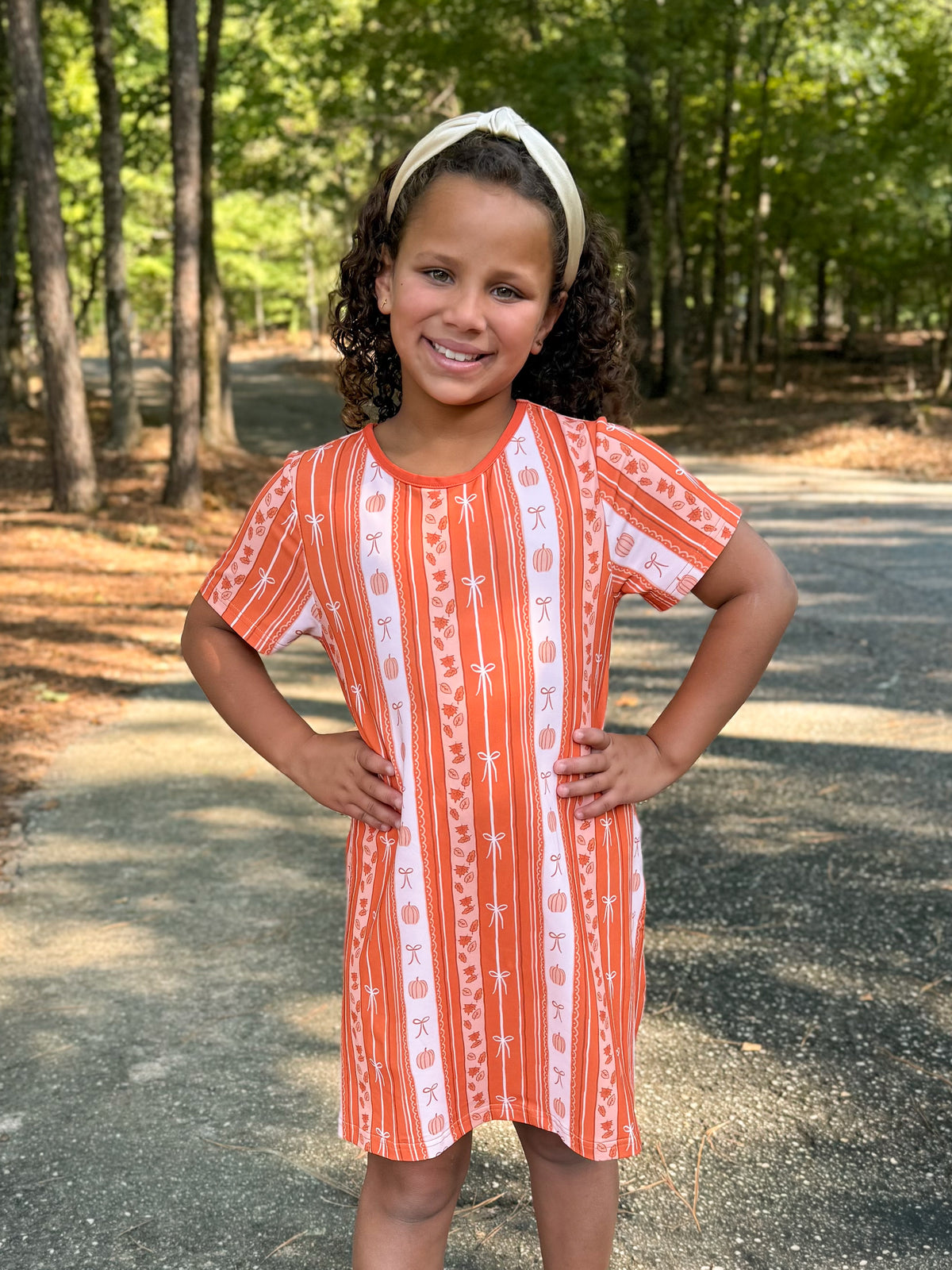 RTS - PUMPKINS & HALLOWEEN - Pumpkins & Halloween Girls Only - Rust Pumpkin Basics Girl Dress