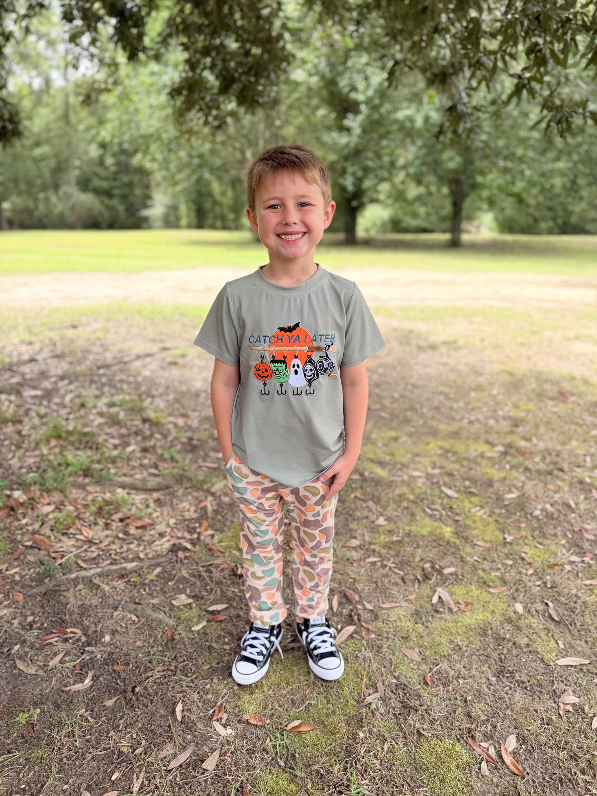 RTS - HALLOWEEN & TURKEYS - BOYS ONLY - Catch Ya Later Boy Jogger Set