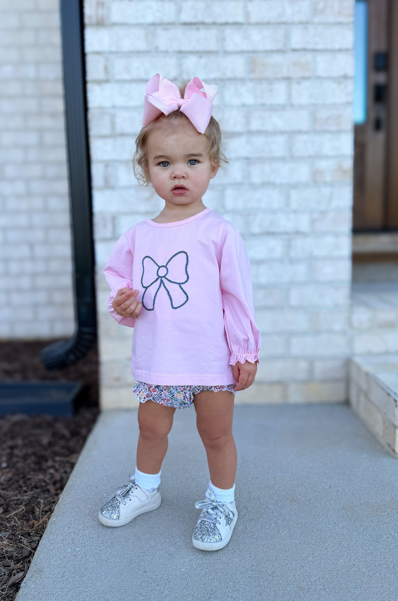 RTS - AUTUMN BASICS - Autumn Basics Girls Only - Chainstitch Bow Girl Diaper Set
