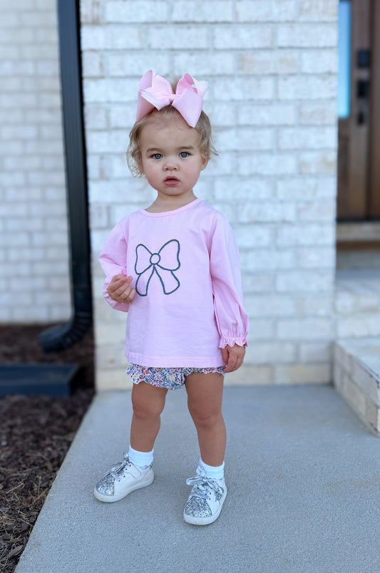 RTS - AUTUMN BASICS - Autumn Basics Girls Only - Chainstitch Bow Girl Diaper Set