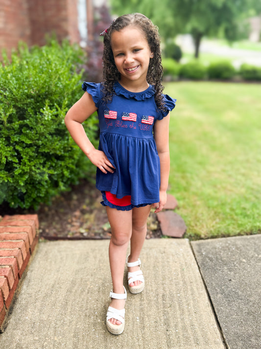 RTS - French Knot Flags Girl Shortie Set