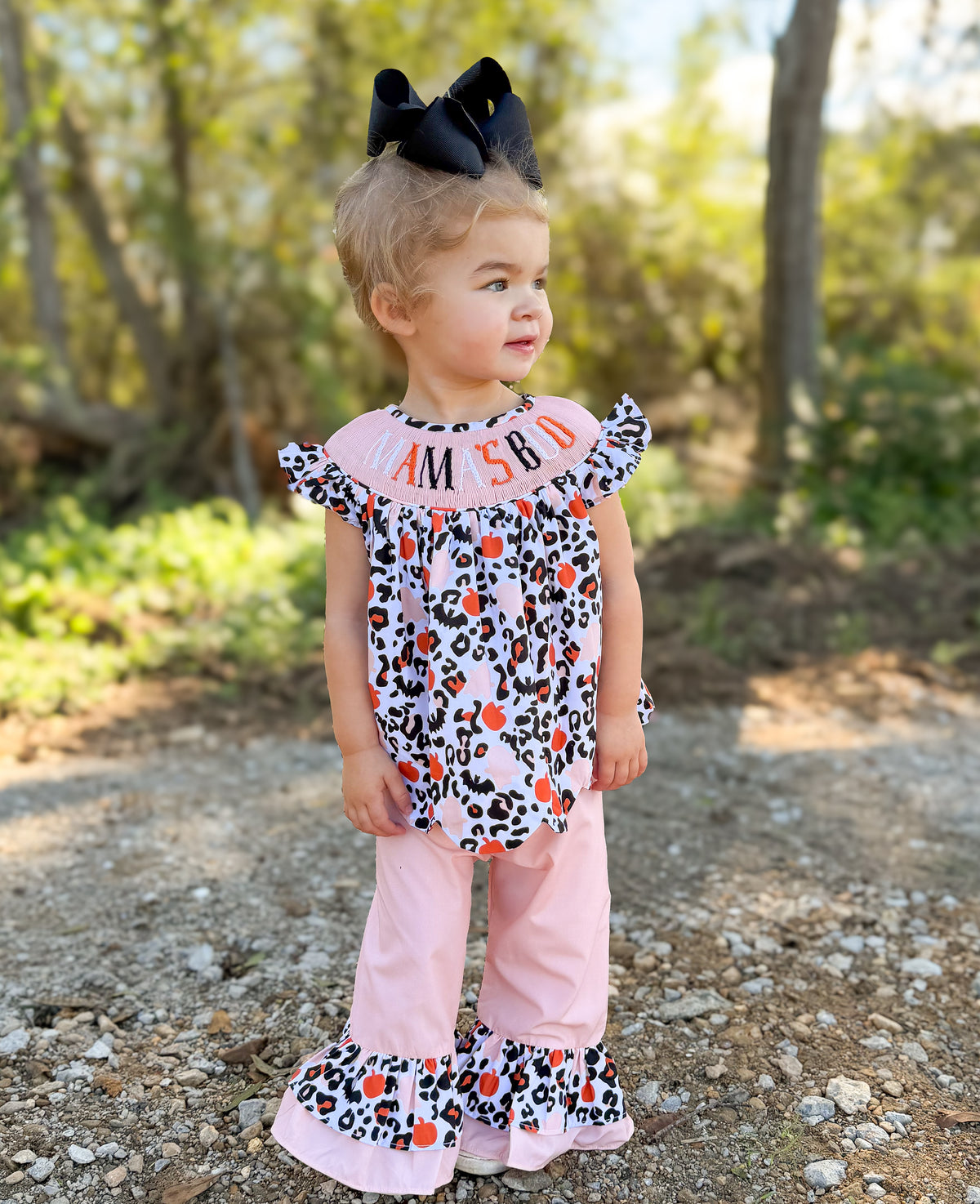 RTS - HALLOWEEN & TURKEYS - Spooky Cheetah Girl Pant Set - “SPOOKY GIRL”
