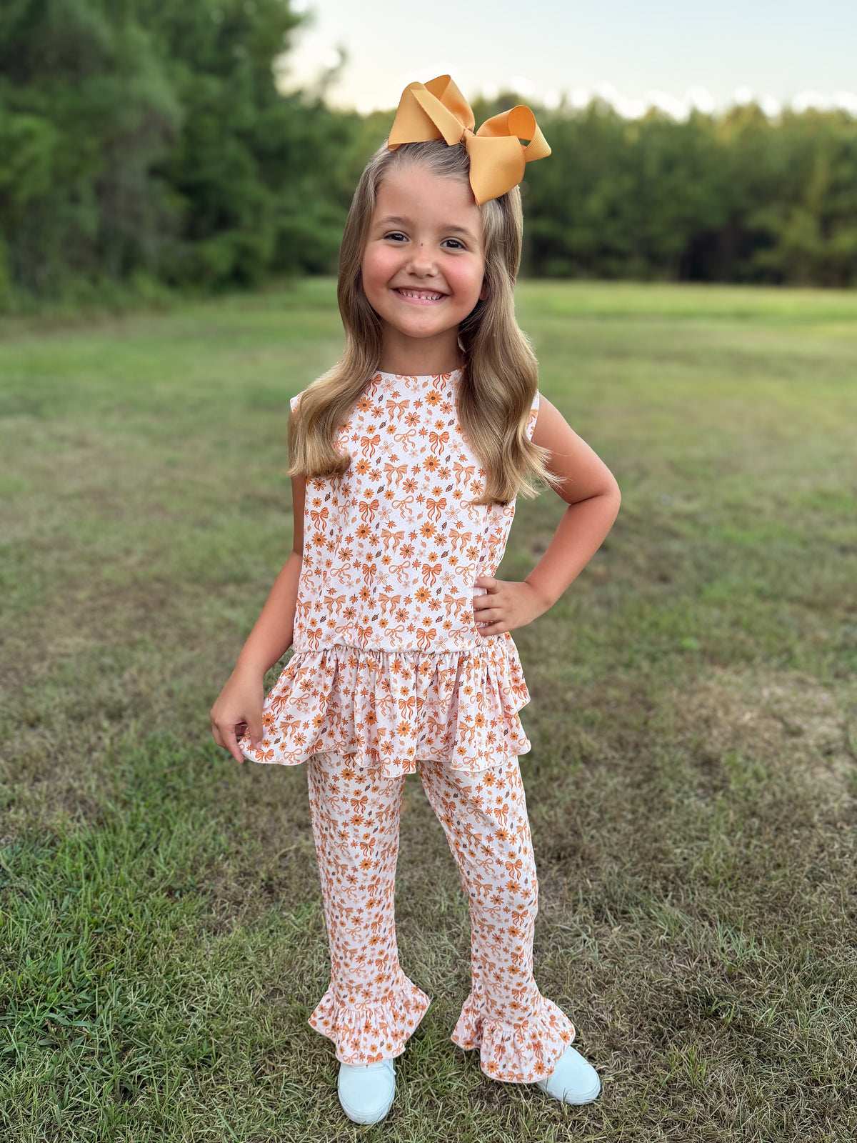 RTS - AUTUMN BASICS - Autumn Basics Girls Only - Golden Sunflower Girl Pant Set