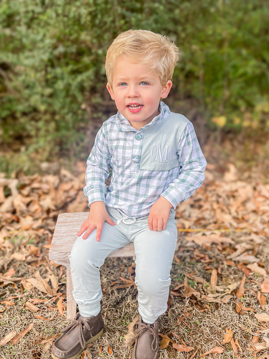 PREORDER 58: WINTER RERUNS - Monogrammed Jogger Set - Green/Sage