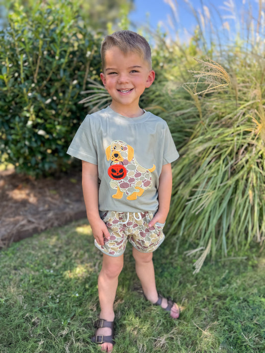 RTS - Fall Pt 2 Boys Only - Camo Ghost Dog Boy Shortie Set