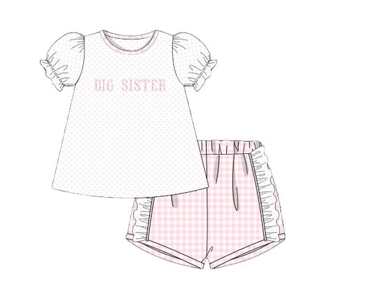 PREORDER 45: RERUNS - French Knot Sibling Sets Girl Shortie Set