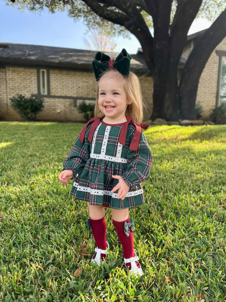 RTS - Hallmark Plaid Girl Bubble Short Set