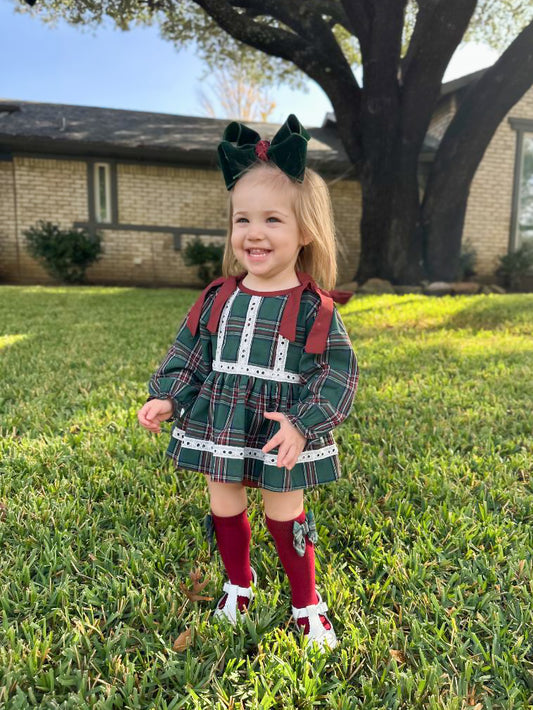 RTS - Hallmark Plaid Girl Bubble Short Set