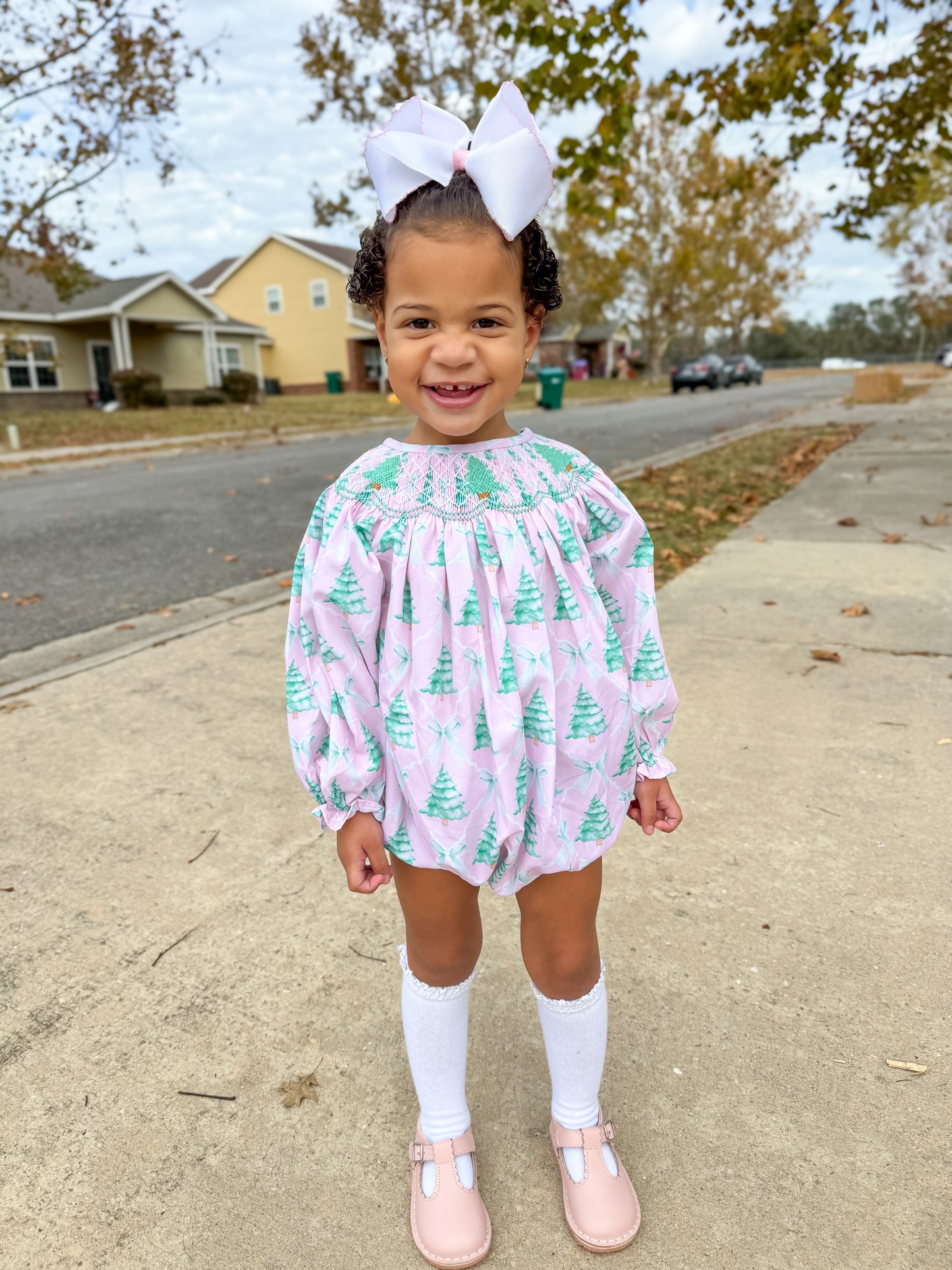 RTS - Christmas Girls Only - Pastel Christmas Trees Girl Bubble