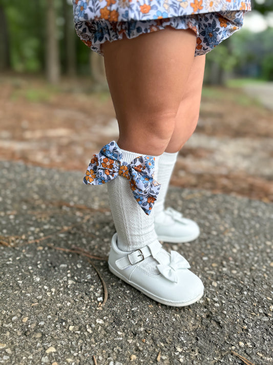 RTS - Fall Pt 1 Girls Only - Vintage Poppies Girl Socks
