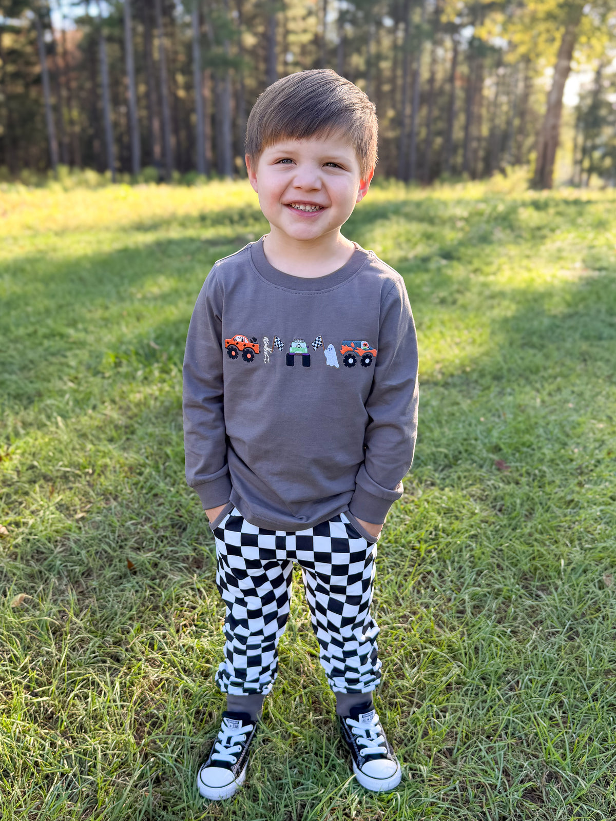 RTS - HALLOWEEN & TURKEYS - BOYS ONLY - Spooky Raceway Boy Jogger Set