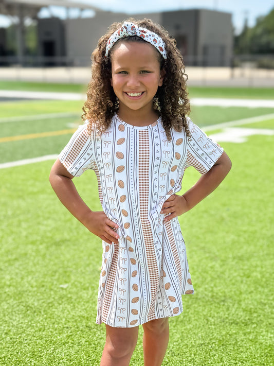 RTS - COLLEGIATE - Basic Football Knits Girl Dress