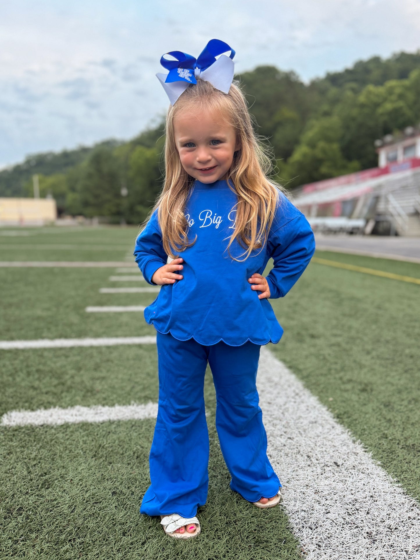 RTS - COLLEGIATE - Gameday Warm Ups Girl Pant Set - Blue “NO MONO”