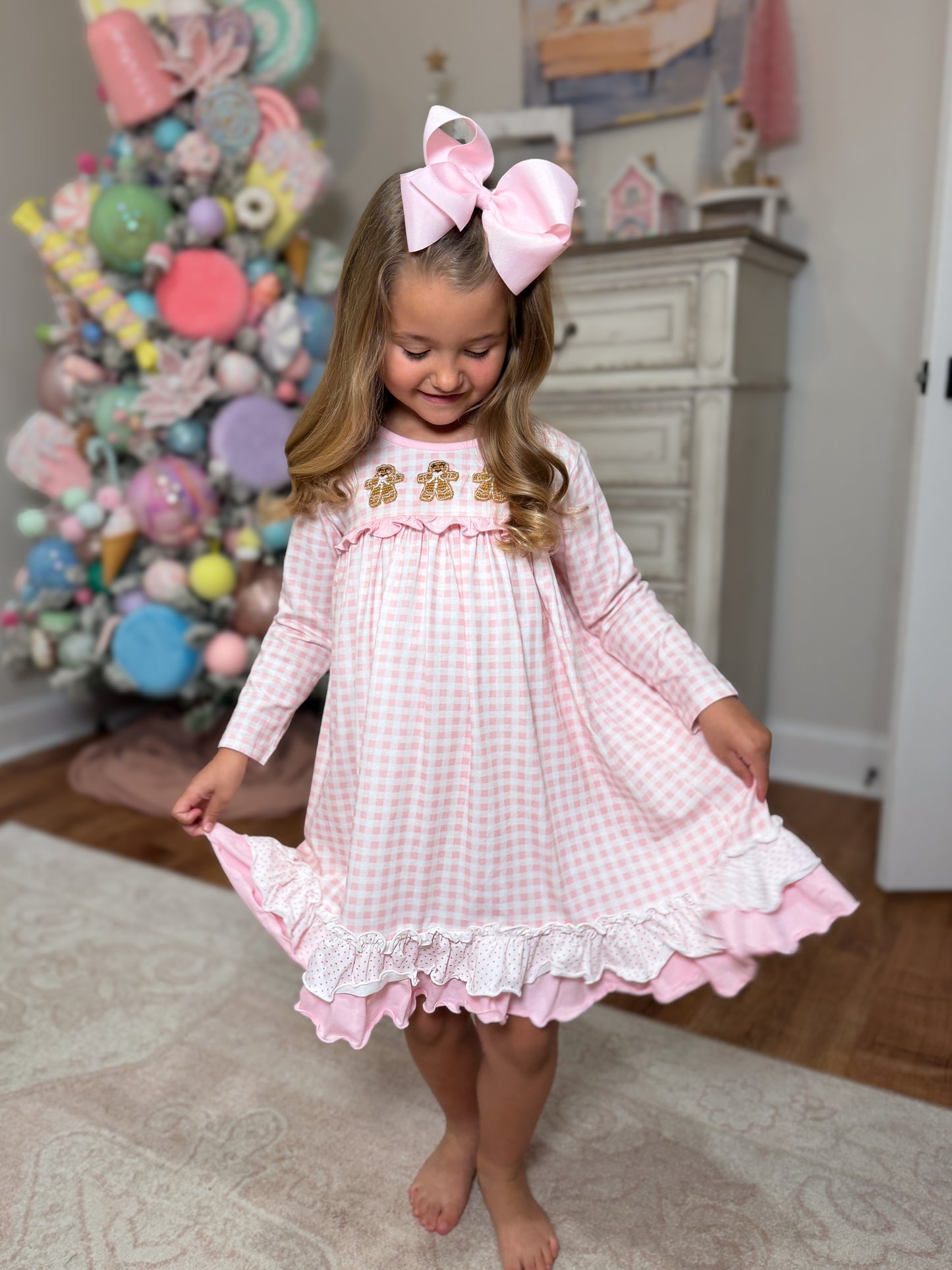 RTS - Crochet Gingham Gingerbread Girl Gown