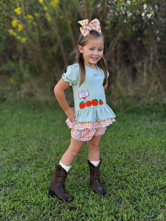 RTS - Pumpkin Patch Girl Shortie Set