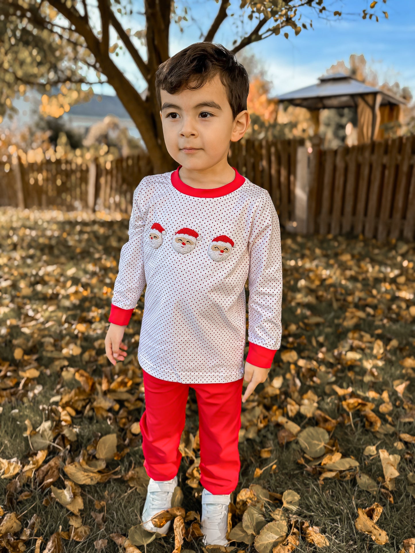 RTS - French Knot Santas Boy Jogger Set