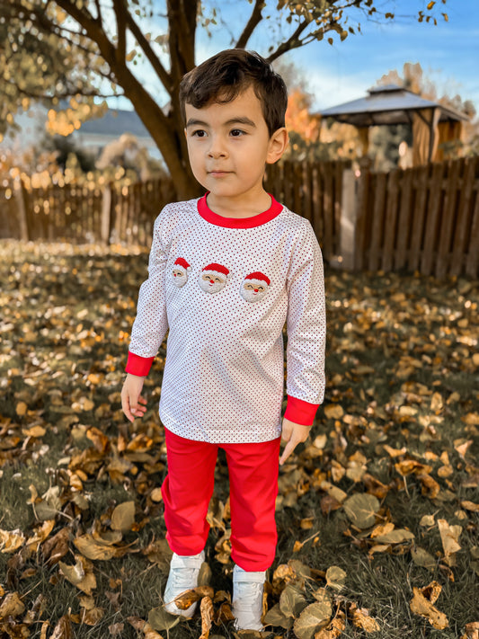 RTS - French Knot Santas Boy Jogger Set