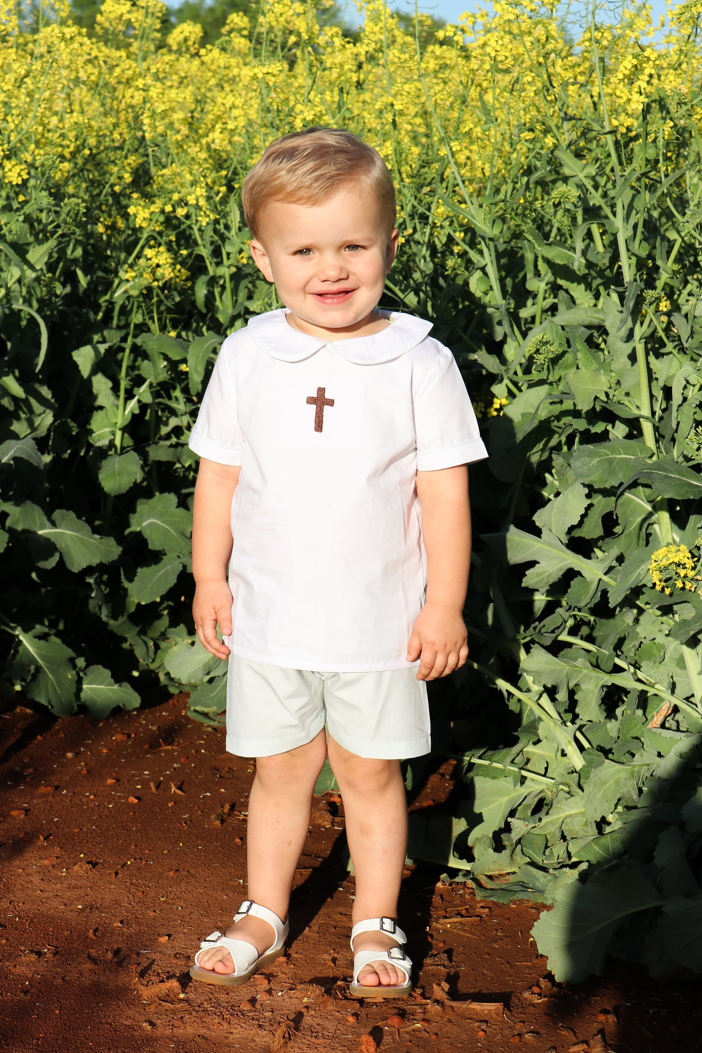 EXTRAS PRESALE - Embroidered Cross Boy Short Set