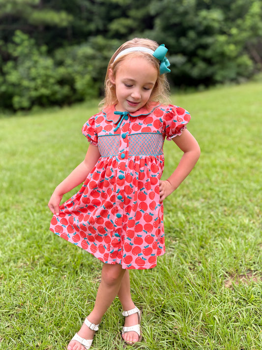 RTS - SUMMER PT 2 - Teal Apple Orchard Girl Dress