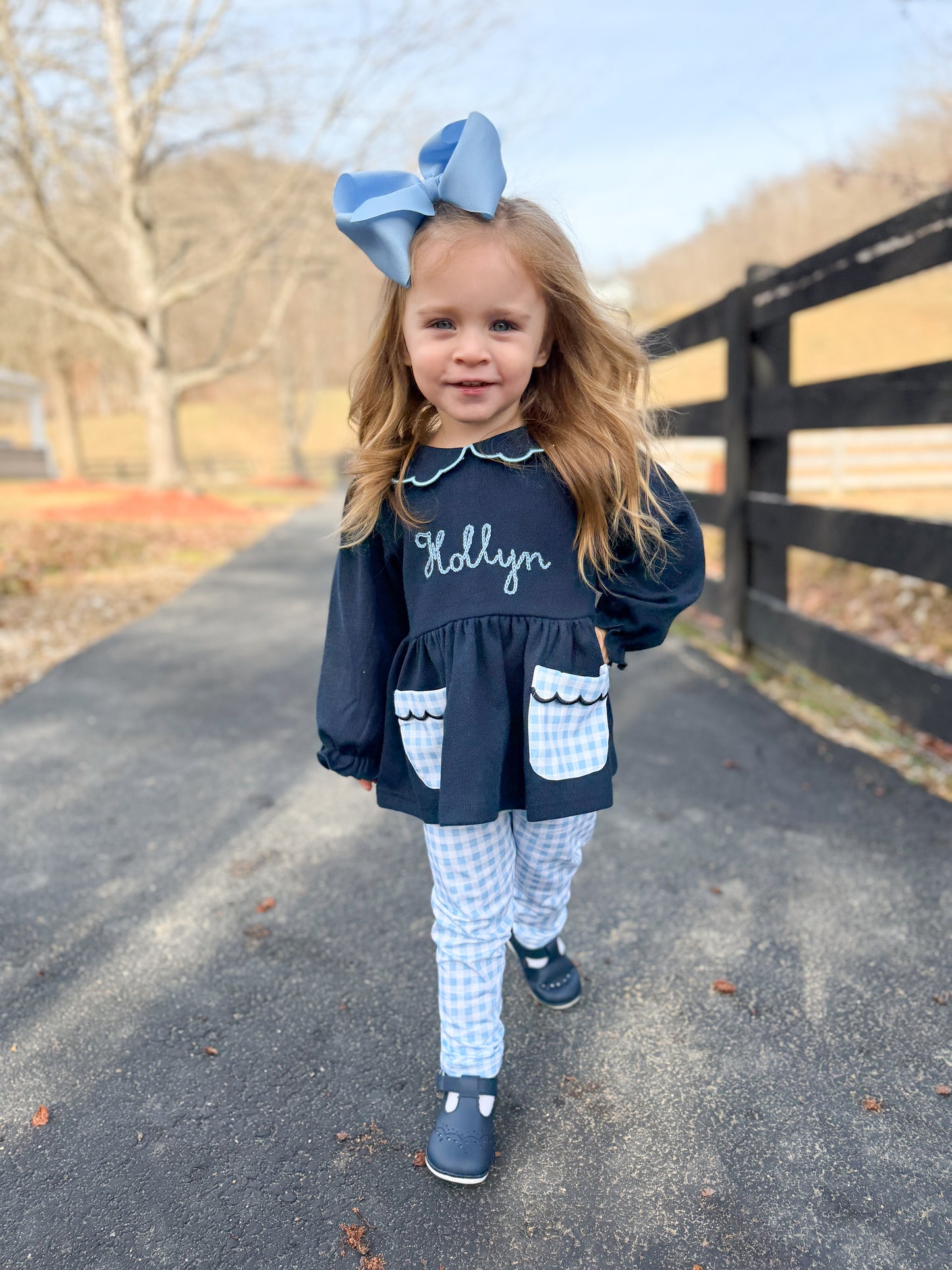 PREORDER 58: WINTER RERUNS - Chainstitch Blue Gingham Girl Pant Set