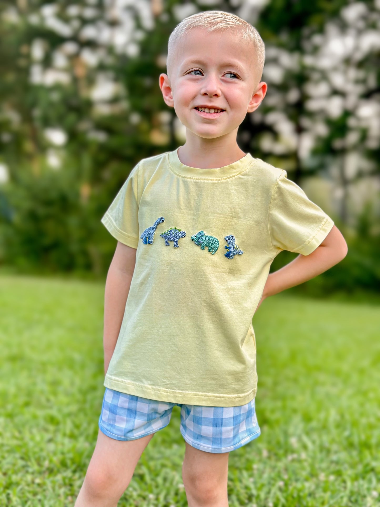 EXTRAS PRESALE - French Knot Dinos Boy Shortie Set