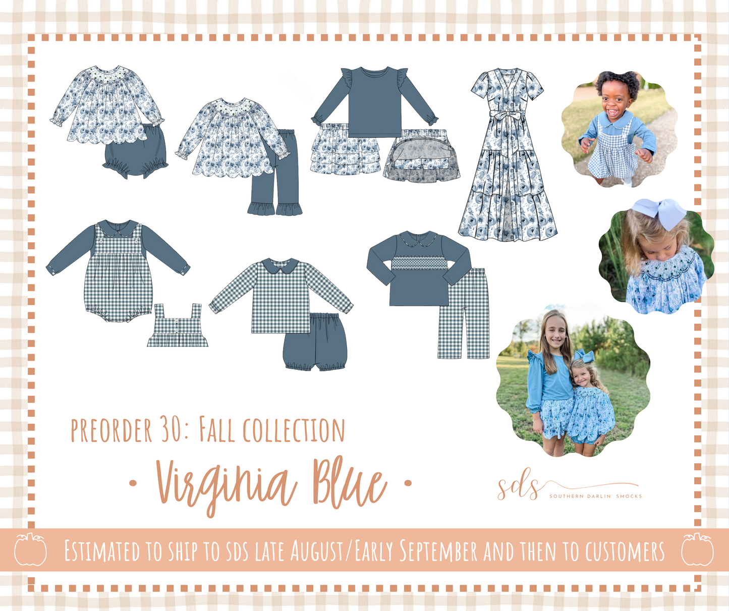 PREORDER 30: FALL COLLECTION - Virginia Blue Mom Dress