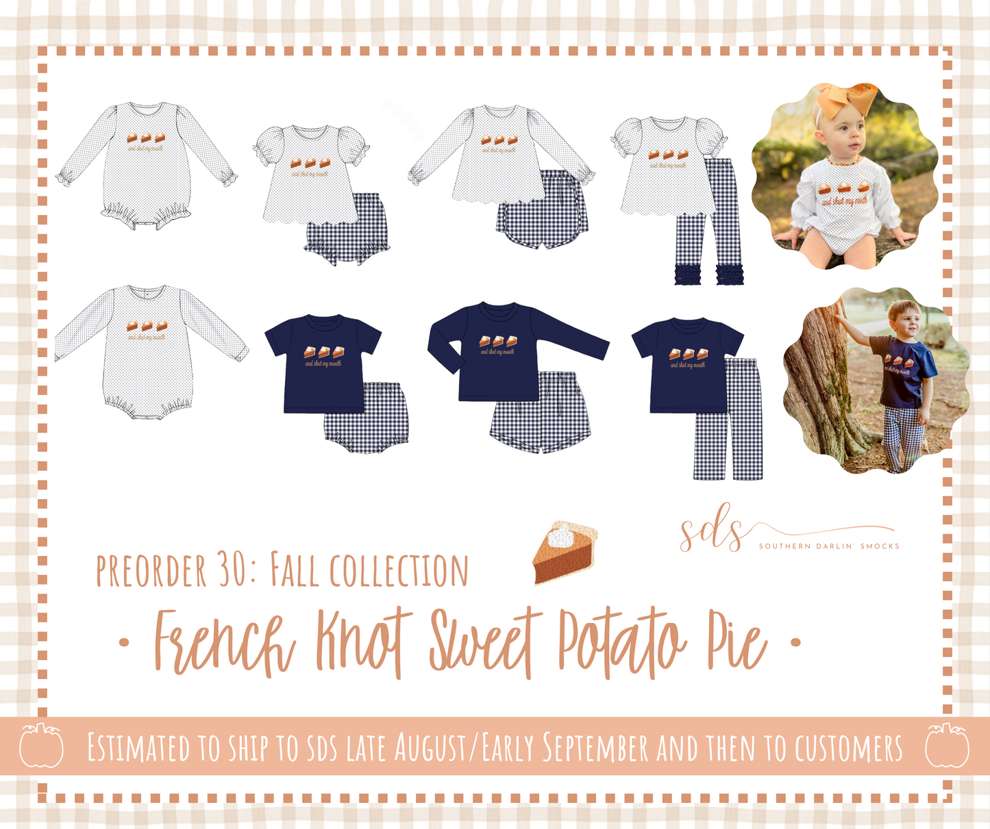 PREORDER 30: FALL COLLECTION - French Knot Sweet Potato Pie Girl Bubble