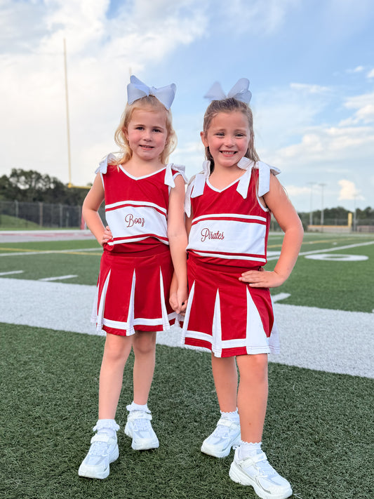 RTS - COLLEGIATE - Sideline Spirit Cheer Sets - Crimson/White.  Monogrammed -“CRIMSON TIDE”