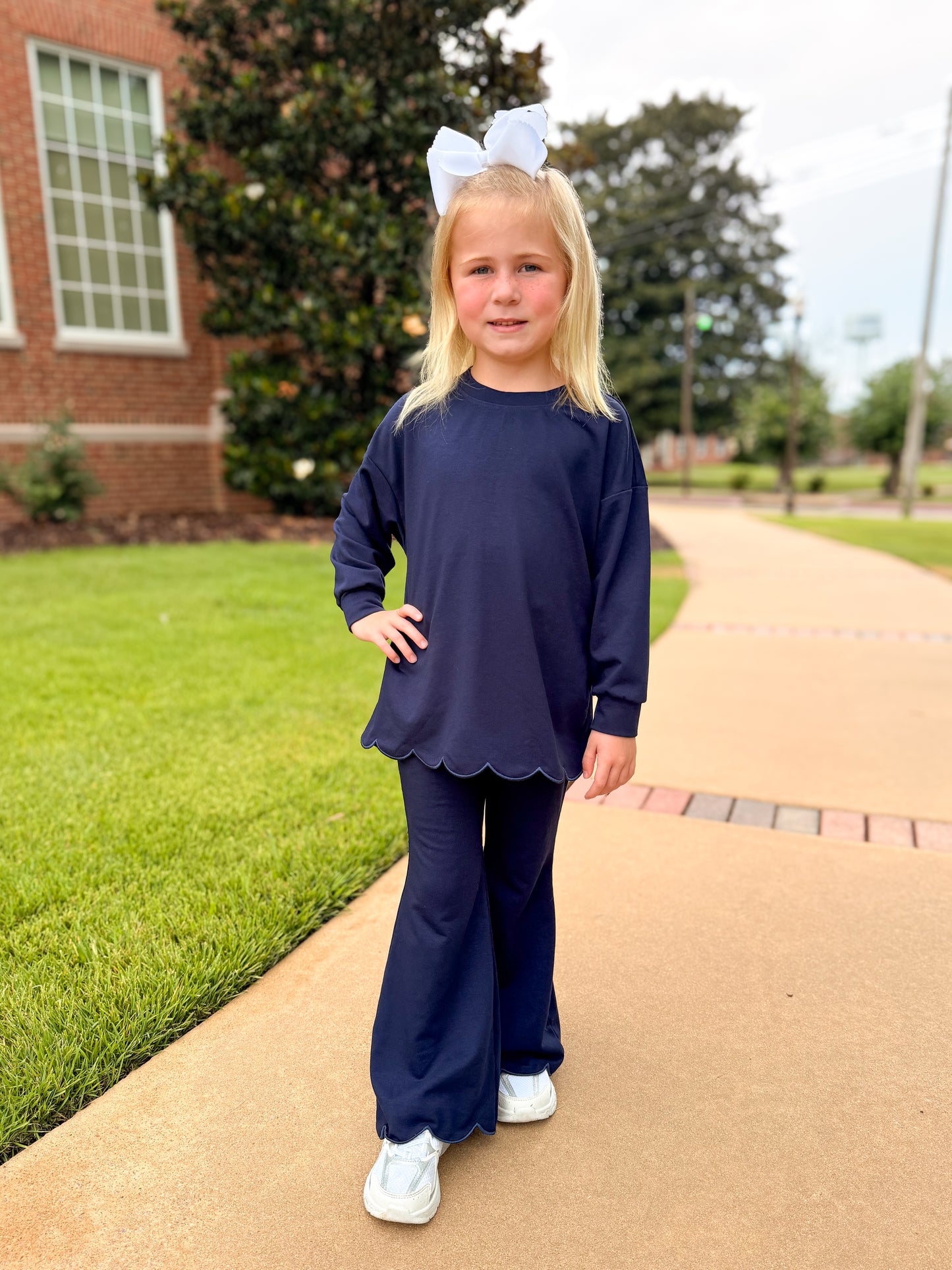 RTS - COLLEGIATE - Gameday Warm Ups Girl Pant Set - Navy “NO MONO”