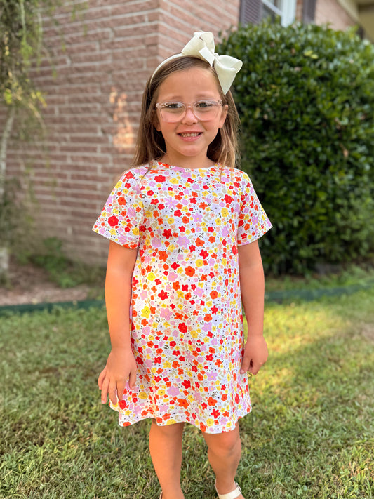 RTS - SUMMER PT 2 - Sherbert Floral Girl Dress
