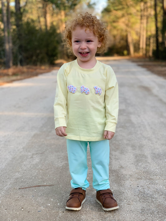 RTS - French Knot Animal Crackers Boy Jogger Set