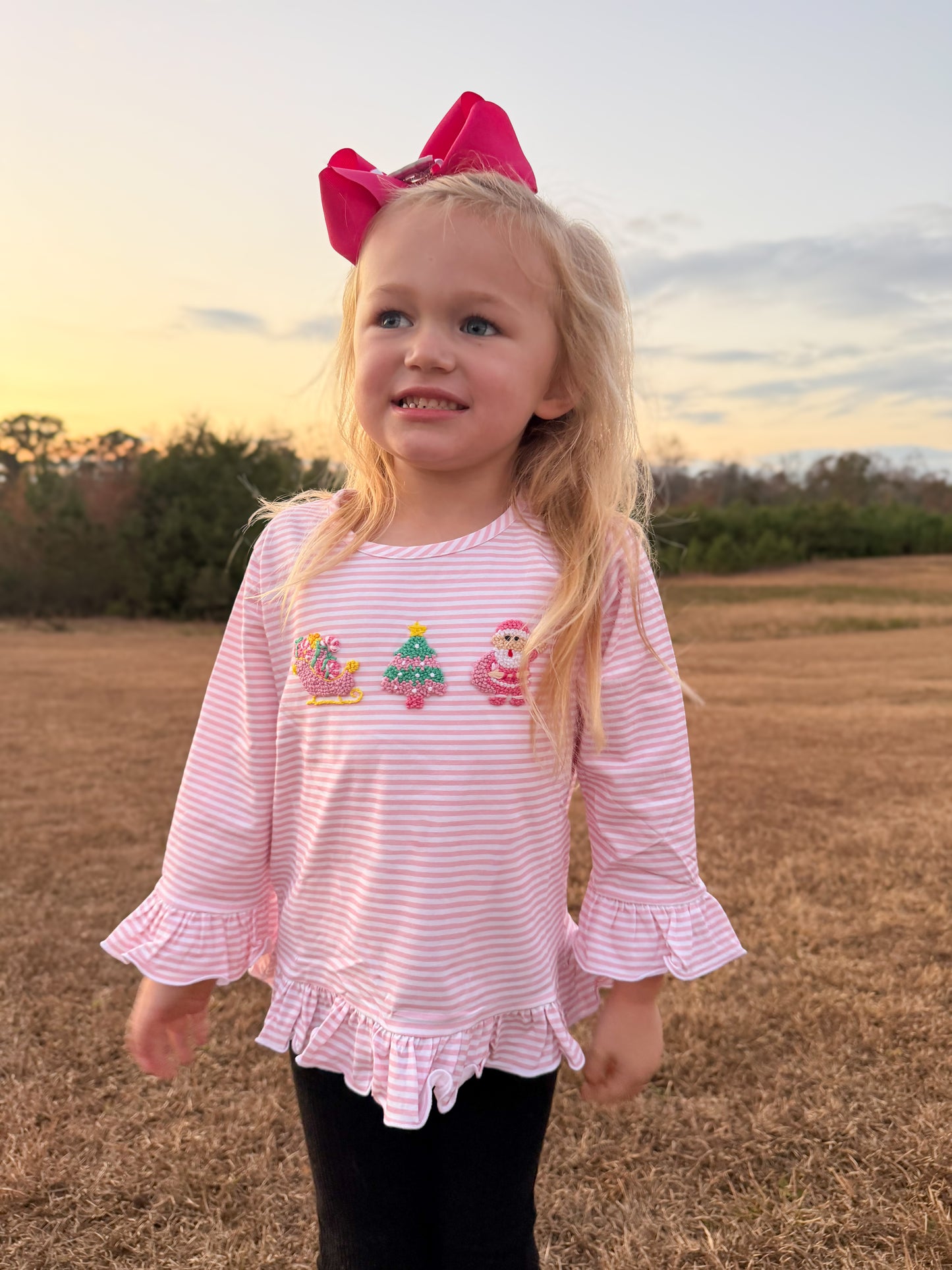 RTS - Christmas Shirt Only - Pink Christmas Girl Shirt