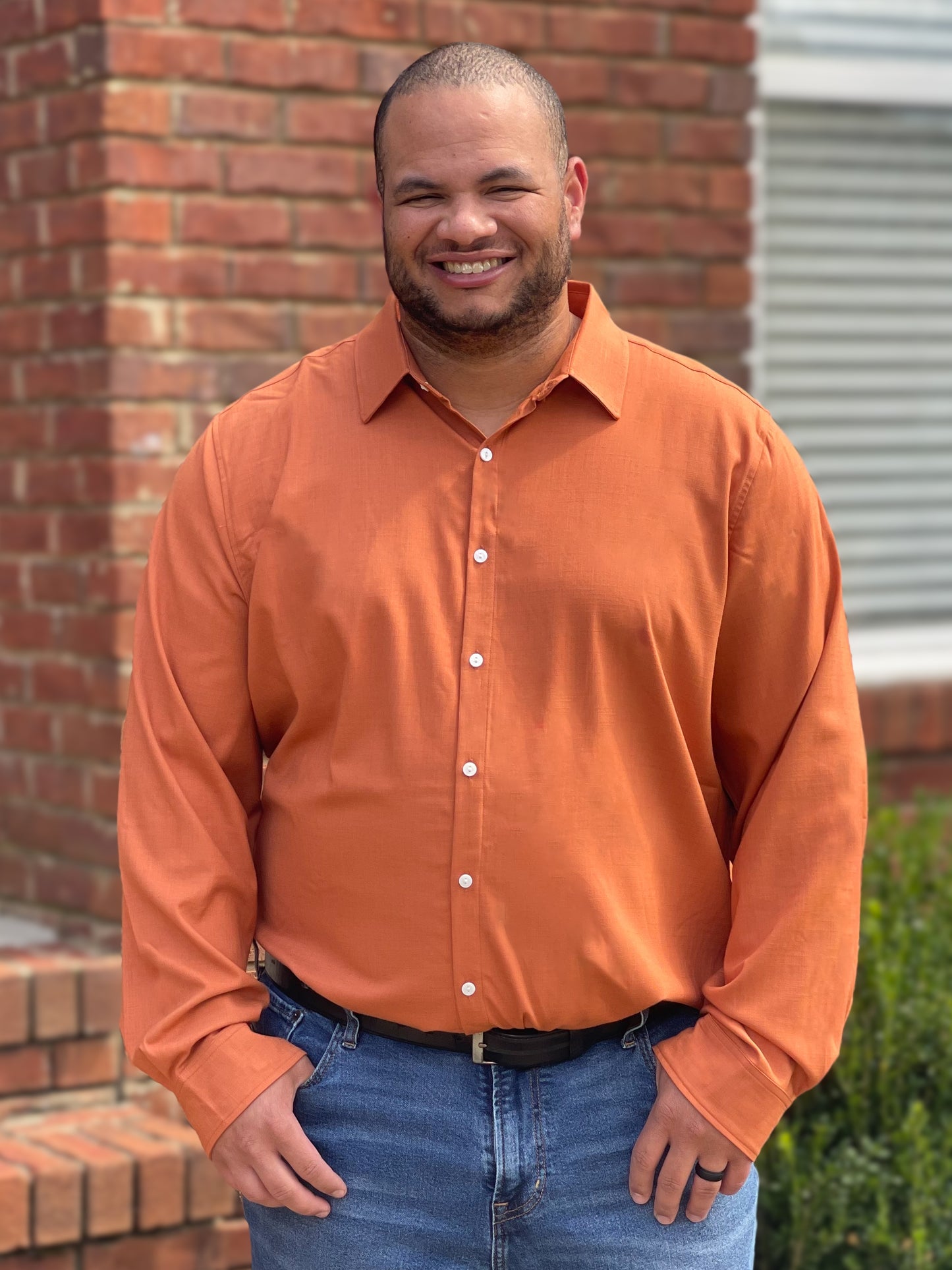 RTS - Rust Family Floral Dad Button Down
