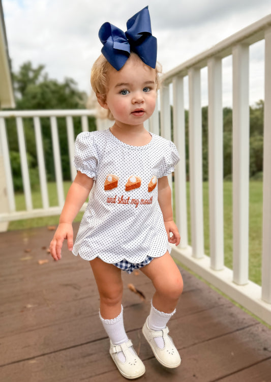RTS - HALLOWEEN & TURKEYS - French Knot Sweet Potato Pie Girl Diaper Set