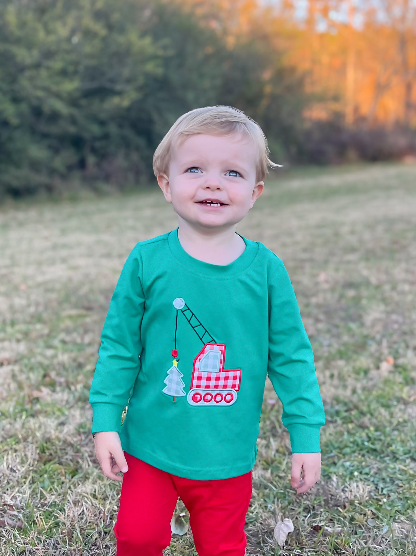 RTS - Christmas Shirt Only - Construction Christmas Boy Shirt