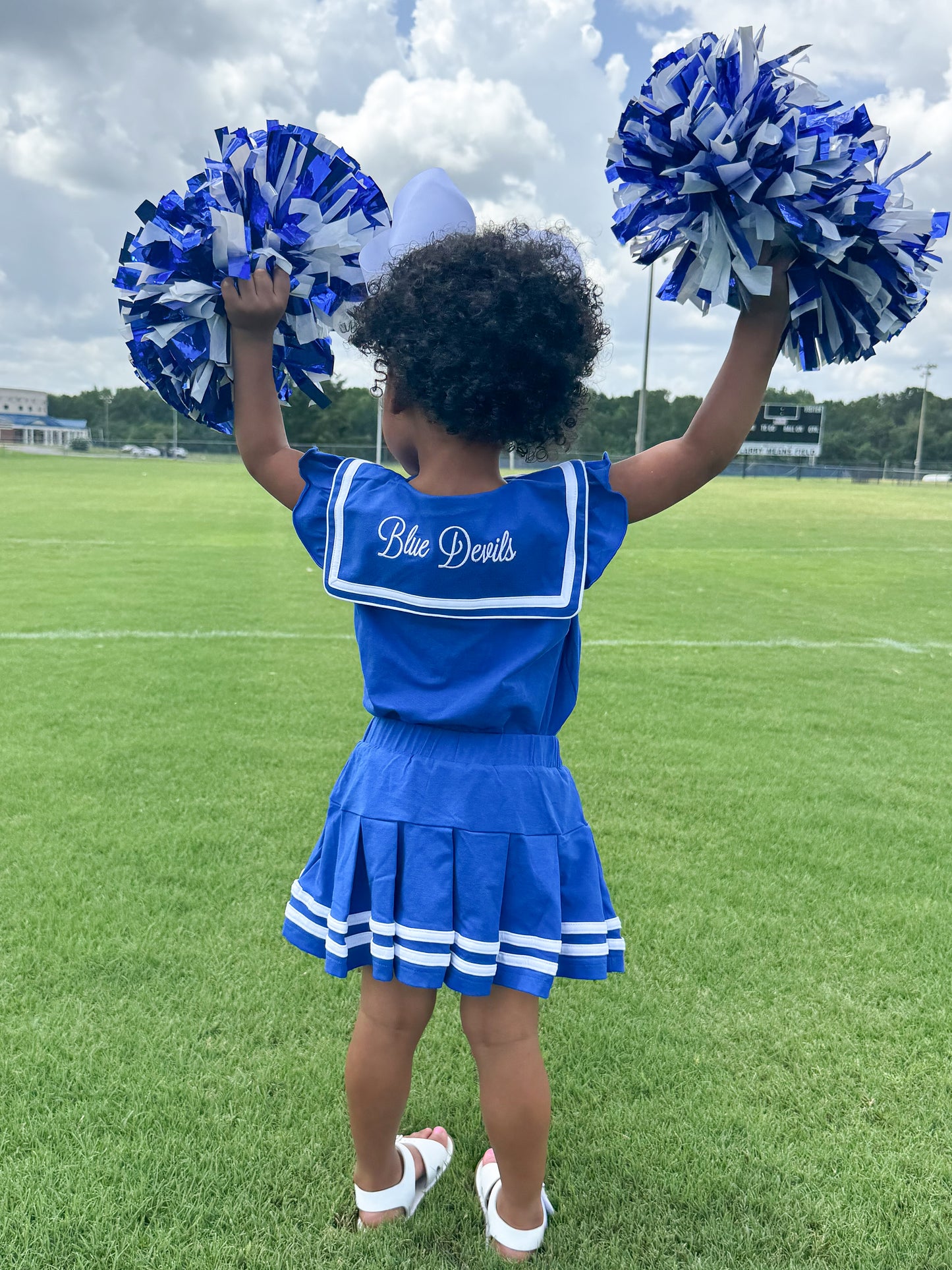 RTS - COLLEGIATE - Girls Spirit Wear Skort Set - Blue/White “NO MONO”