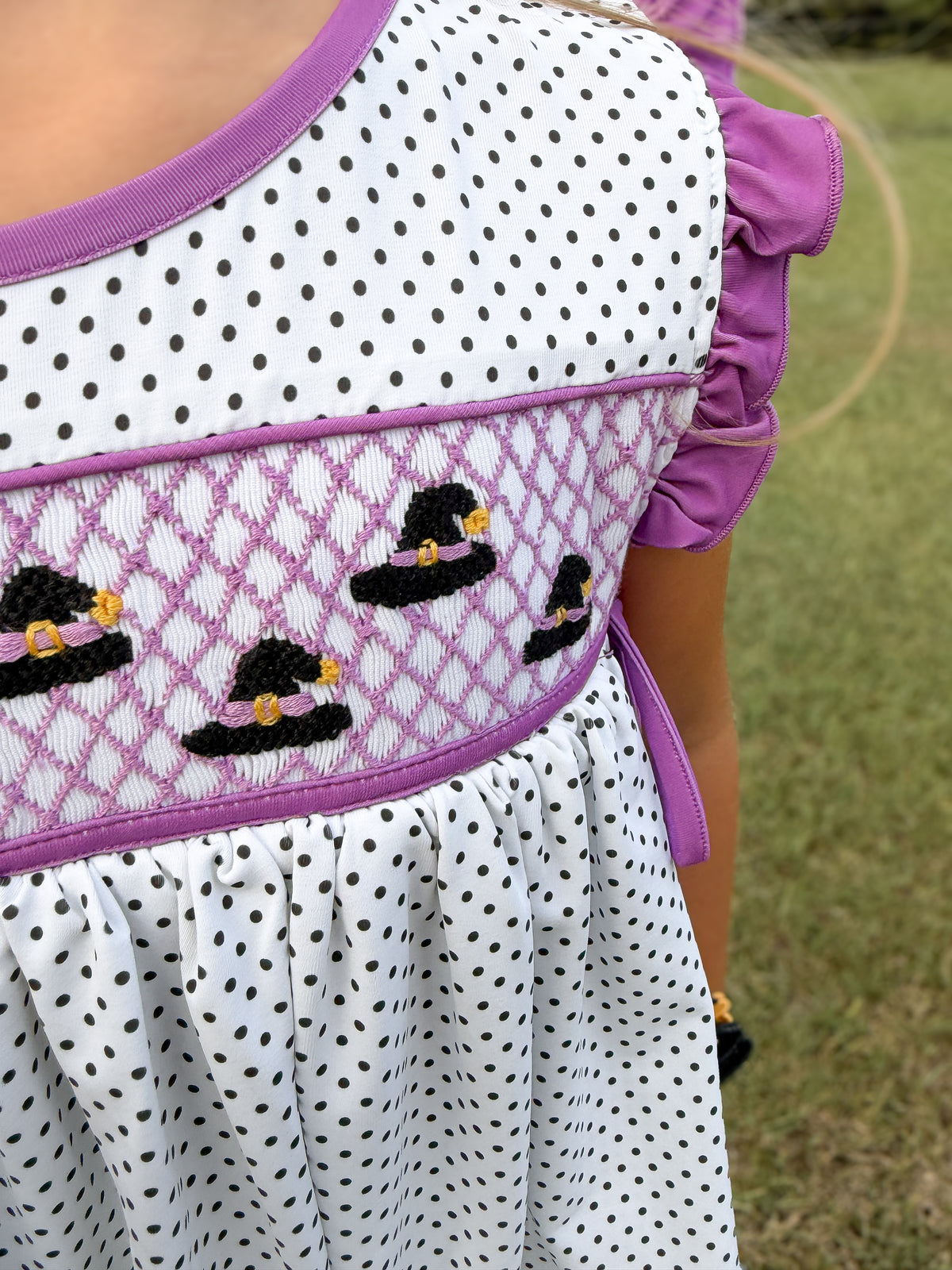 RTS - HALLOWEEN & TURKEYS - GIRLS ONLY - Geo Witch Hats Girl Shortie Set