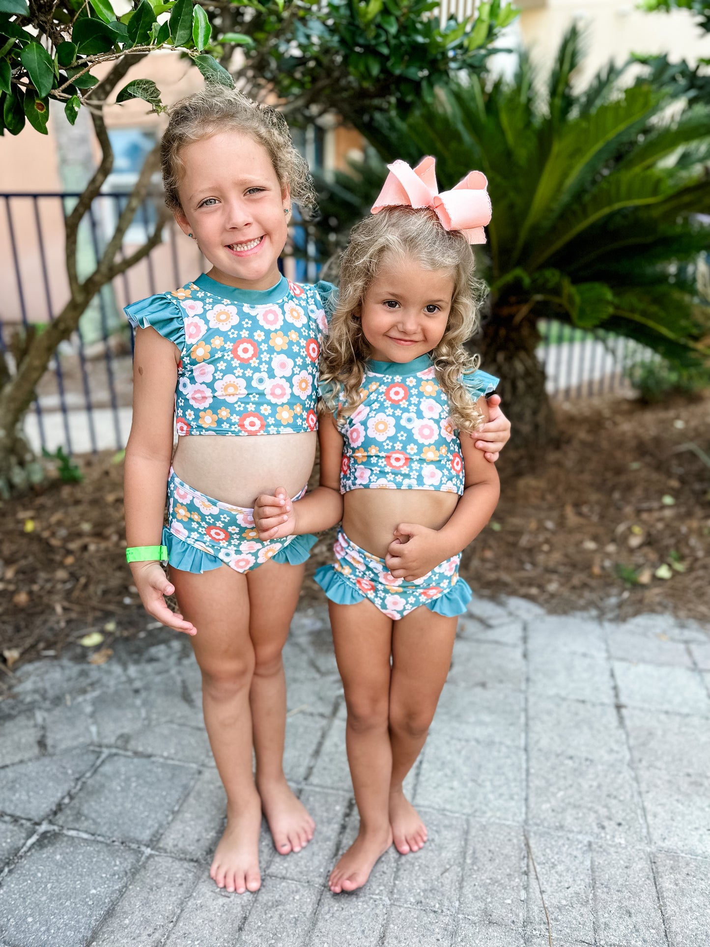 RTS - Retro Family Floral Girl 2pc Swim